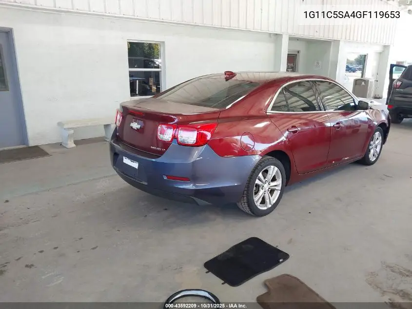 1G11C5SA4GF119653 2016 Chevrolet Malibu Limited Lt