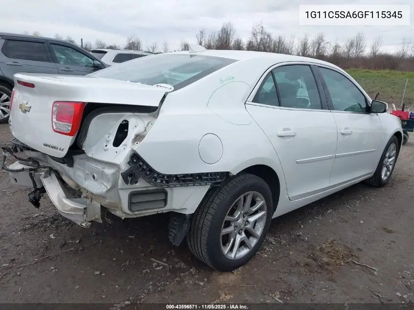 1G11C5SA6GF115345 2016 Chevrolet Malibu Limited Lt