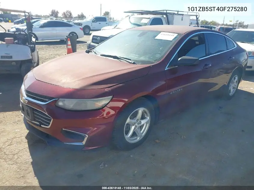 1G1ZB5ST4GF275280 2016 Chevrolet Malibu Ls