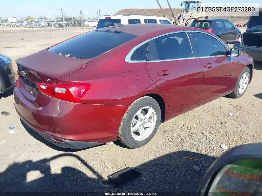 1G1ZB5ST4GF275280 2016 Chevrolet Malibu Ls