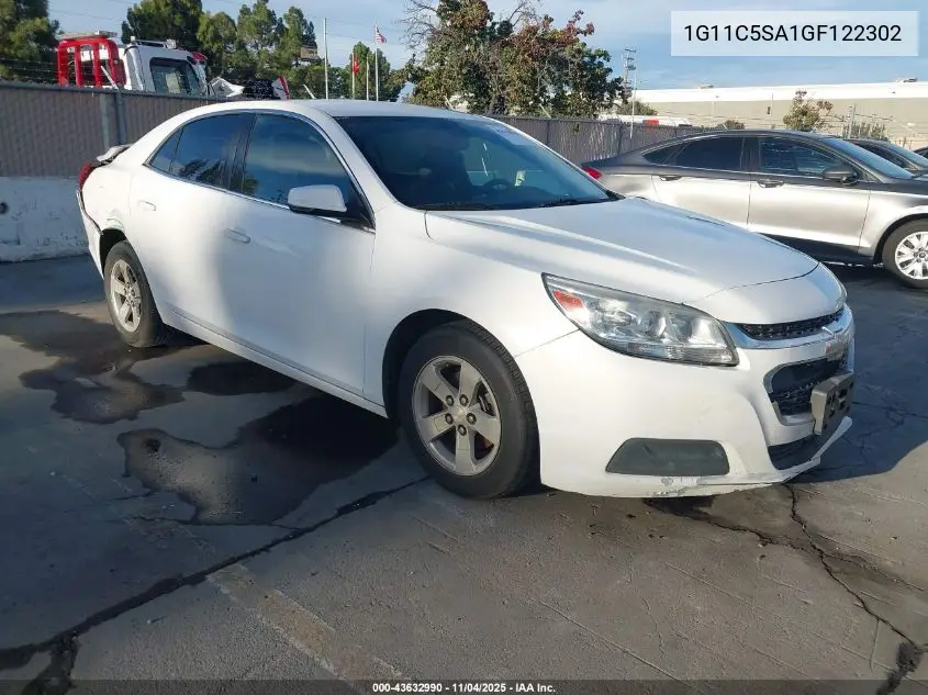 1G11C5SA1GF122302 2016 Chevrolet Malibu Limited Lt