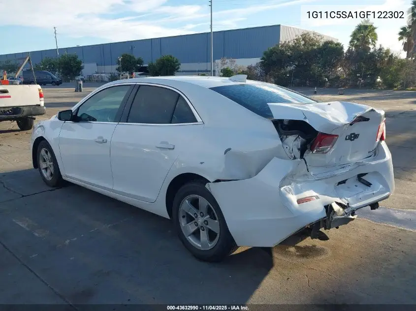 1G11C5SA1GF122302 2016 Chevrolet Malibu Limited Lt