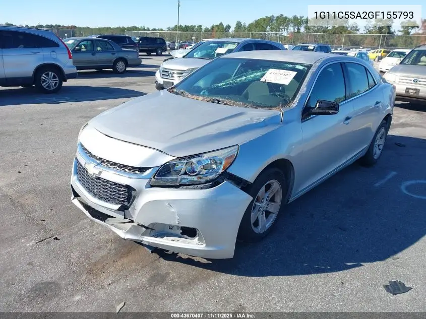 1G11C5SA2GF155793 2016 Chevrolet Malibu Limited Lt