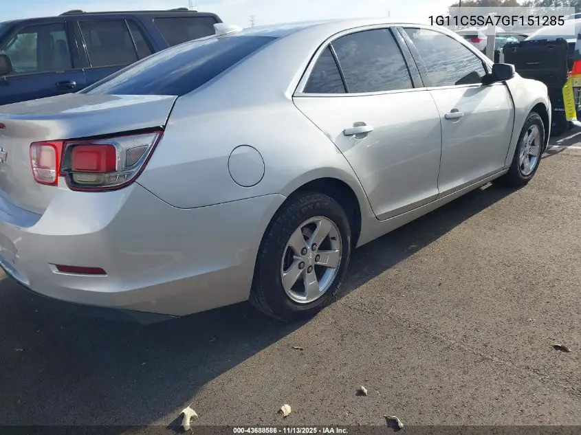 1G11C5SA7GF151285 2016 Chevrolet Malibu Limited Lt