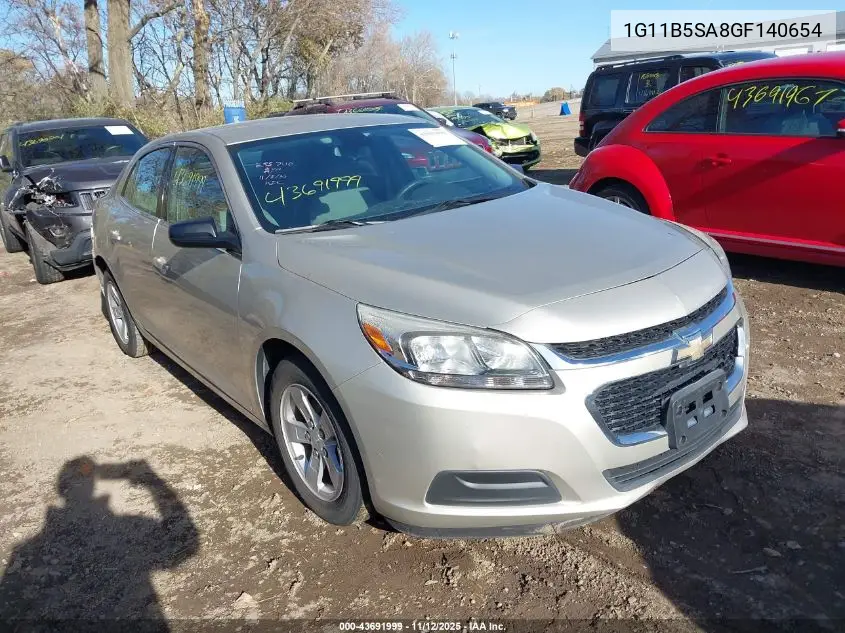 1G11B5SA8GF140654 2016 Chevrolet Malibu Limited Ls