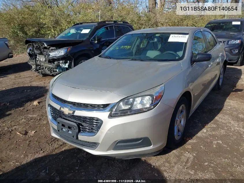 1G11B5SA8GF140654 2016 Chevrolet Malibu Limited Ls