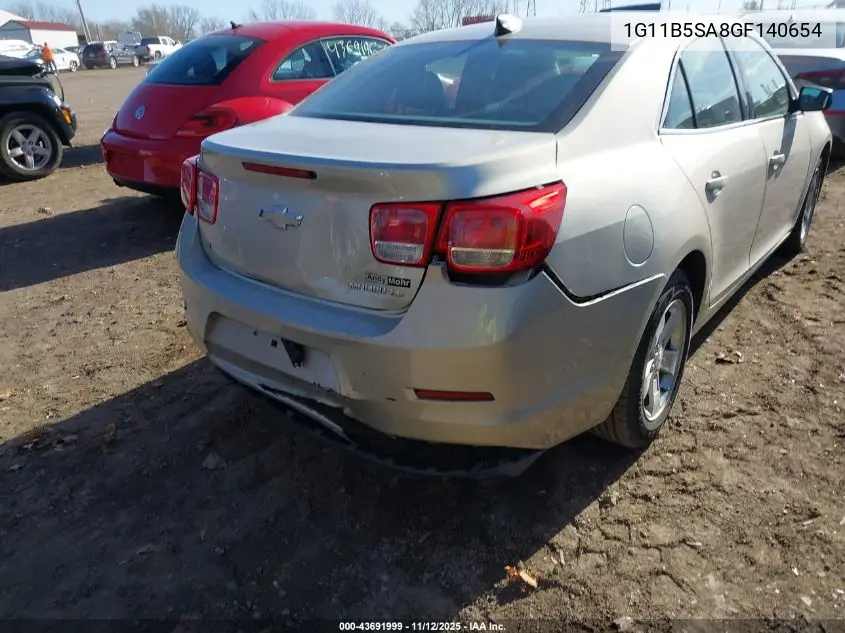 1G11B5SA8GF140654 2016 Chevrolet Malibu Limited Ls