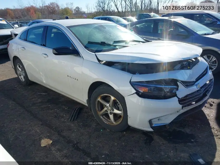 1G1ZB5ST6GF275233 2016 Chevrolet Malibu Ls