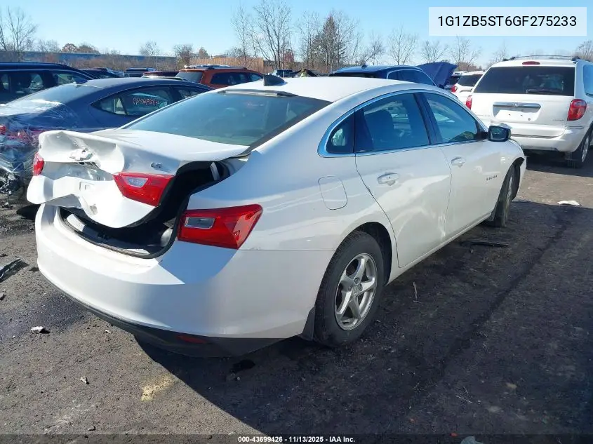 1G1ZB5ST6GF275233 2016 Chevrolet Malibu Ls