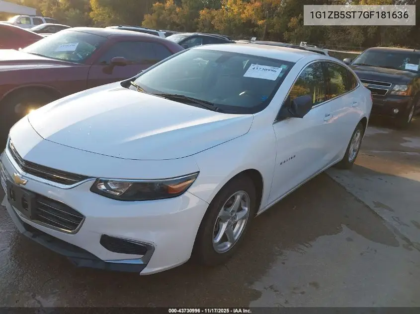 1G1ZB5ST7GF181636 2016 Chevrolet Malibu Ls