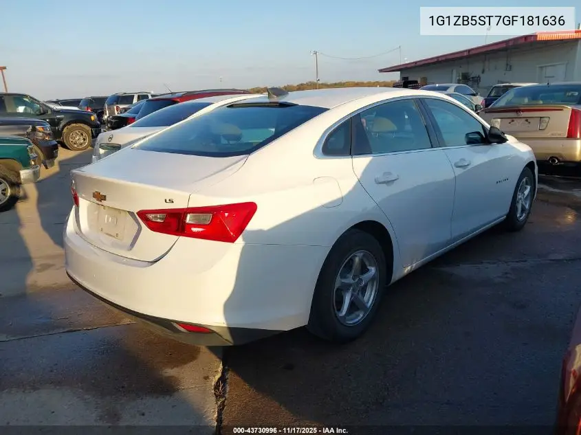 1G1ZB5ST7GF181636 2016 Chevrolet Malibu Ls