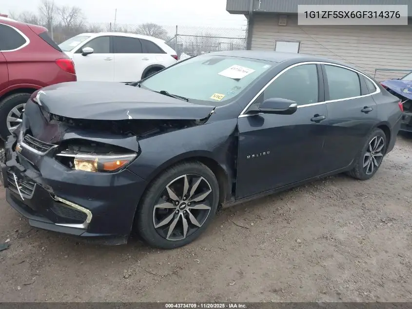 1G1ZF5SX6GF314376 2016 Chevrolet Malibu 2Lt