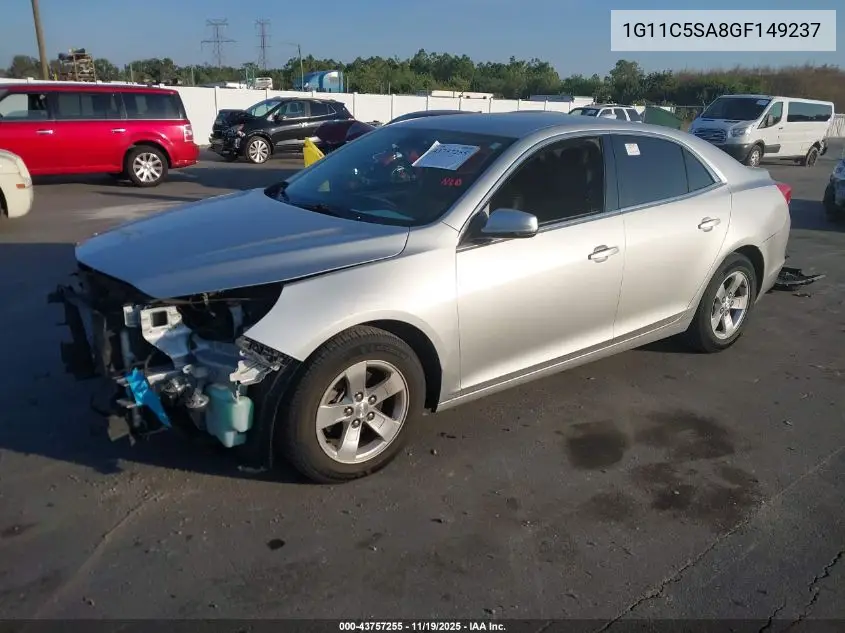 1G11C5SA8GF149237 2016 Chevrolet Malibu Limited Lt