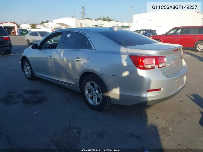 1G11C5SA8GF149237 2016 Chevrolet Malibu Limited Lt