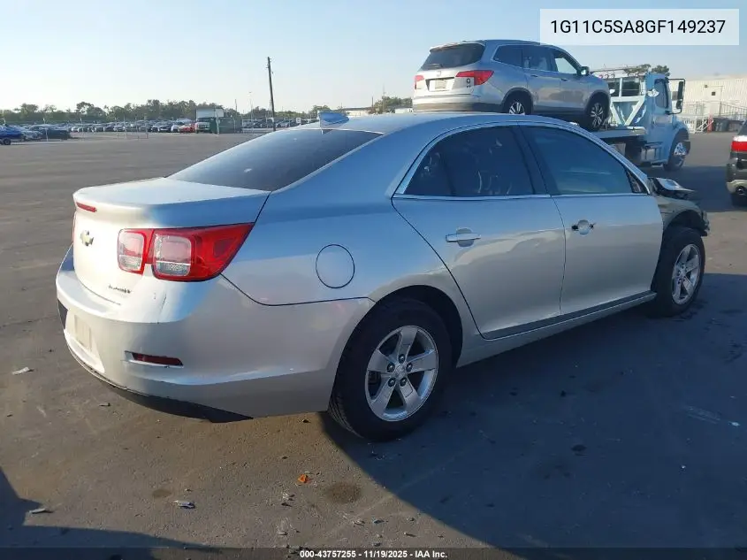 1G11C5SA8GF149237 2016 Chevrolet Malibu Limited Lt