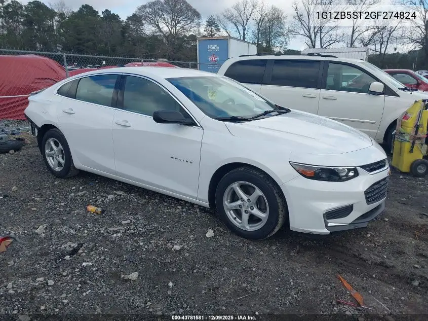1G1ZB5ST2GF274824 2016 Chevrolet Malibu Ls
