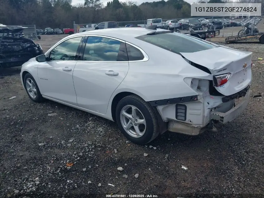 1G1ZB5ST2GF274824 2016 Chevrolet Malibu Ls