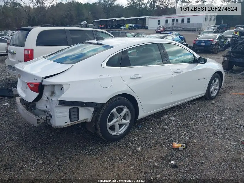 1G1ZB5ST2GF274824 2016 Chevrolet Malibu Ls