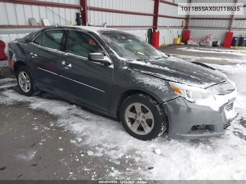 1G11B5SAXGU118635 2016 Chevrolet Malibu Limited Ls