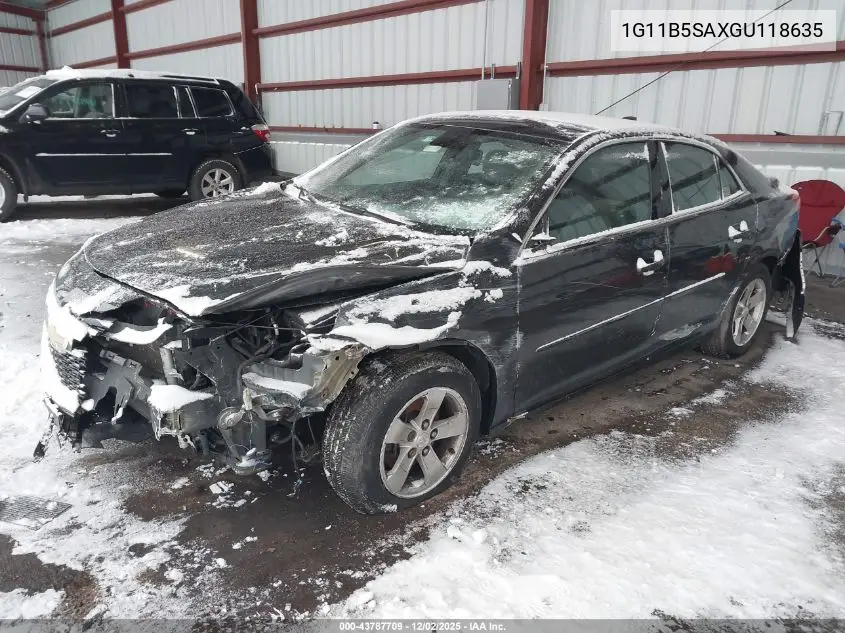 1G11B5SAXGU118635 2016 Chevrolet Malibu Limited Ls