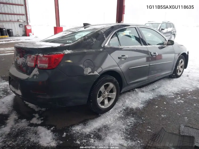 1G11B5SAXGU118635 2016 Chevrolet Malibu Limited Ls