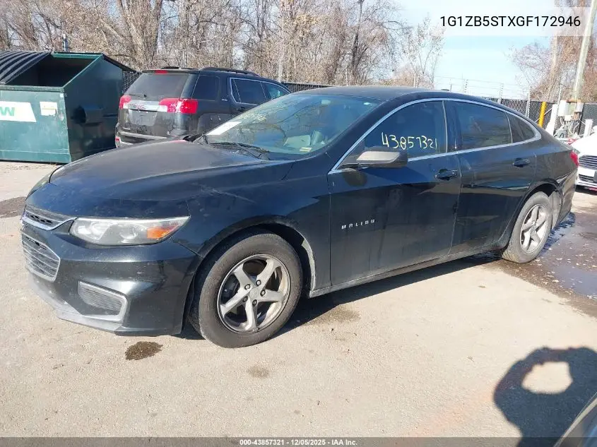 1G1ZB5STXGF172946 2016 Chevrolet Malibu Ls
