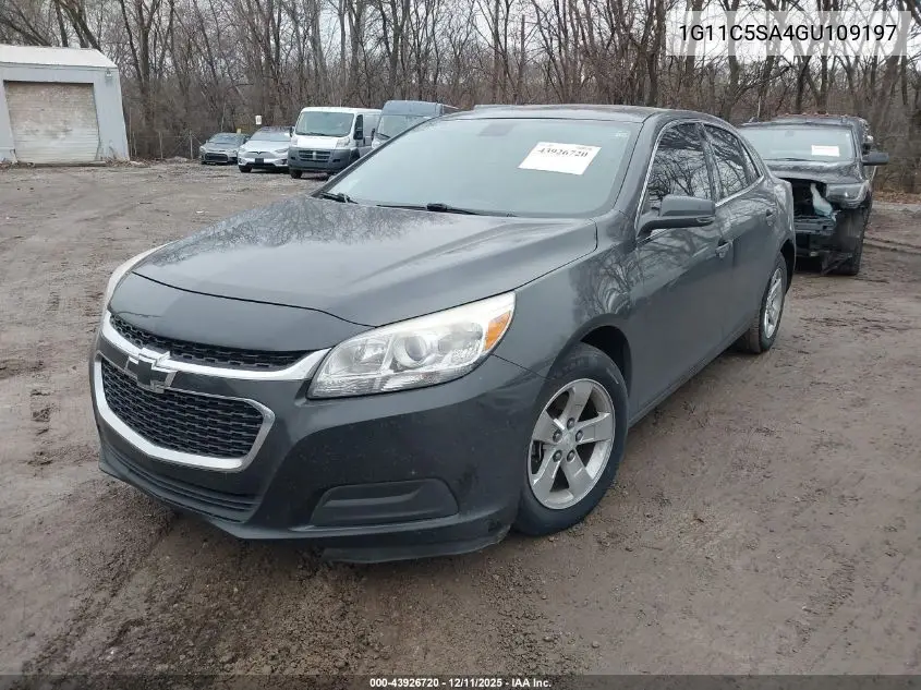 1G11C5SA4GU109197 2016 Chevrolet Malibu Limited Lt