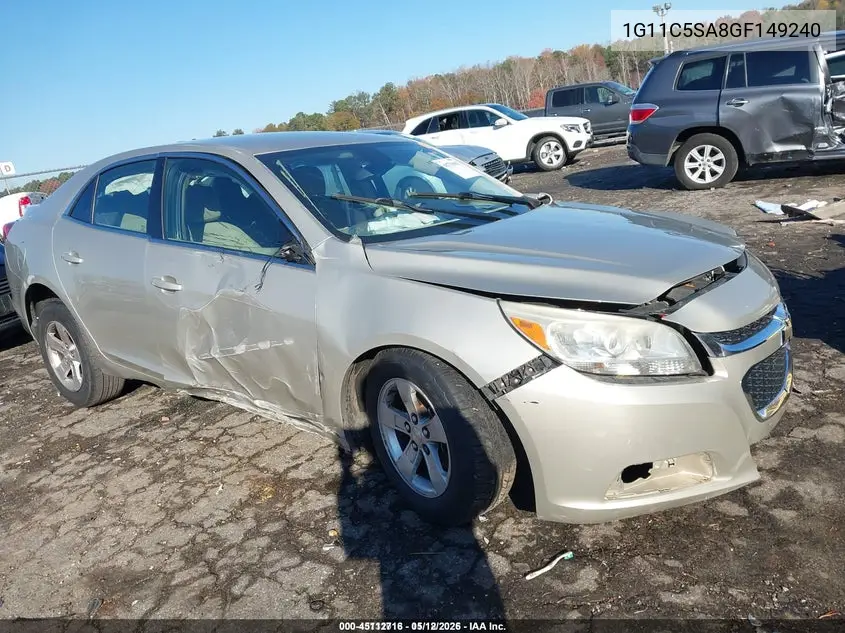 1G11C5SA8GF149240 2016 Chevrolet Malibu Limited Lt