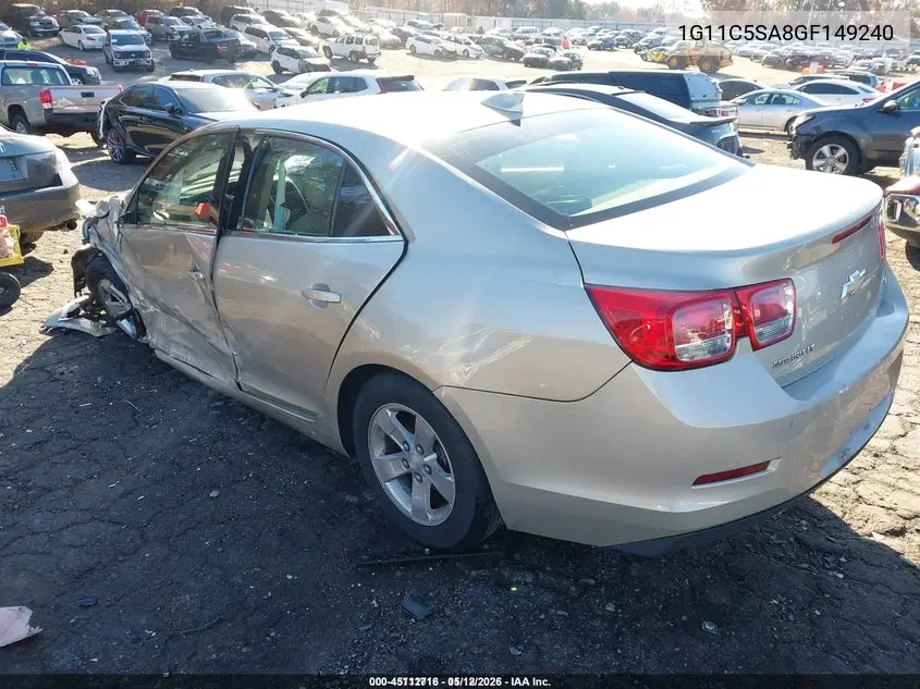 1G11C5SA8GF149240 2016 Chevrolet Malibu Limited Lt