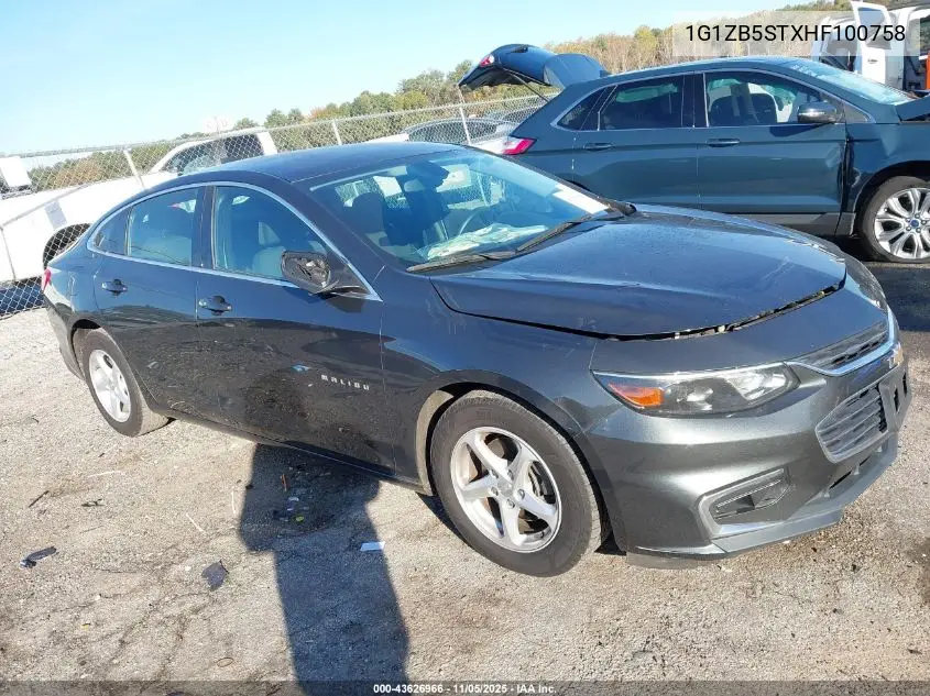 1G1ZB5STXHF100758 2017 Chevrolet Malibu Ls