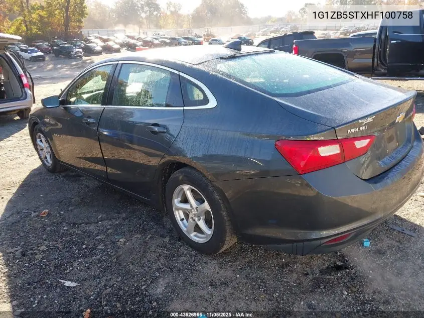 1G1ZB5STXHF100758 2017 Chevrolet Malibu Ls