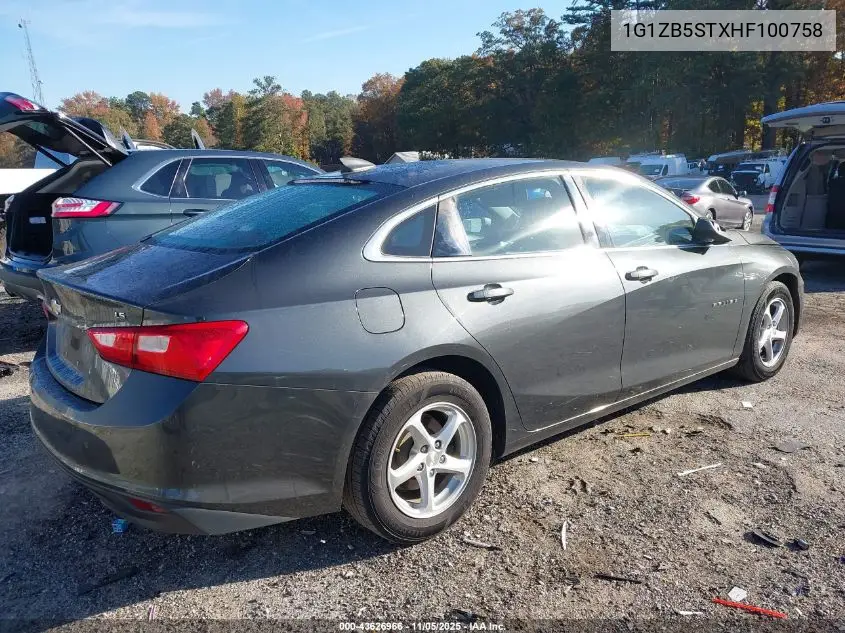 1G1ZB5STXHF100758 2017 Chevrolet Malibu Ls