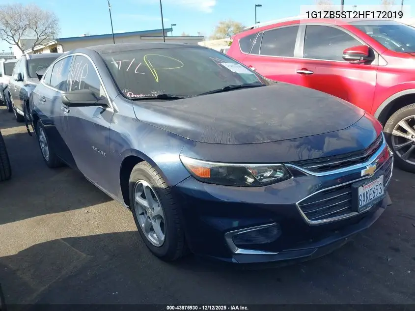 1G1ZB5ST2HF172019 2017 Chevrolet Malibu Ls