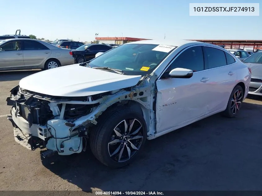 1G1ZD5STXJF274913 2018 Chevrolet Malibu Lt