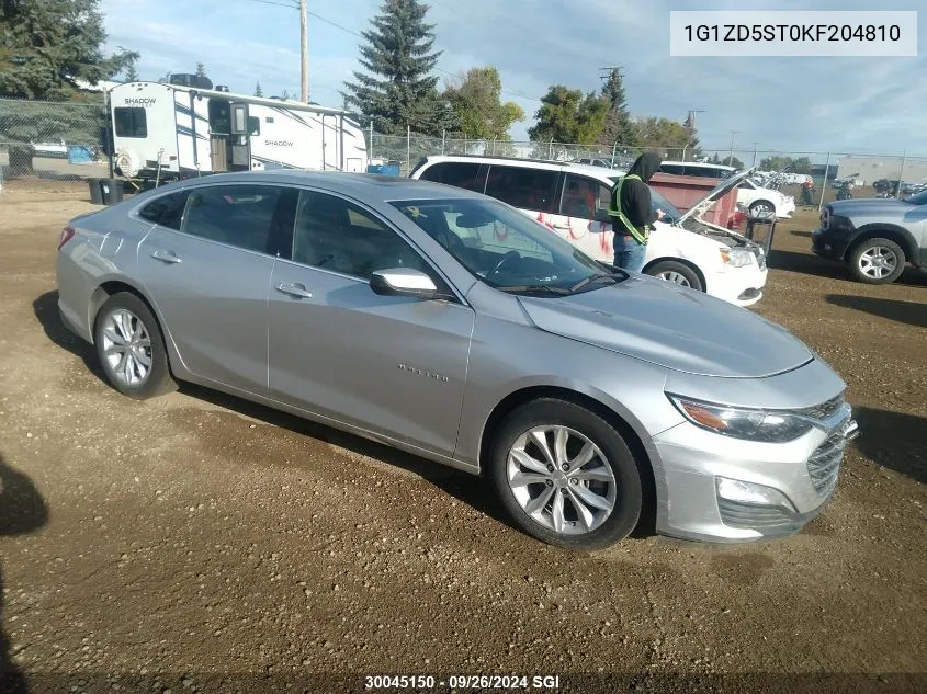 2019 Chevrolet Malibu Lt VIN: 1G1ZD5ST0KF204810 Lot: 30045150