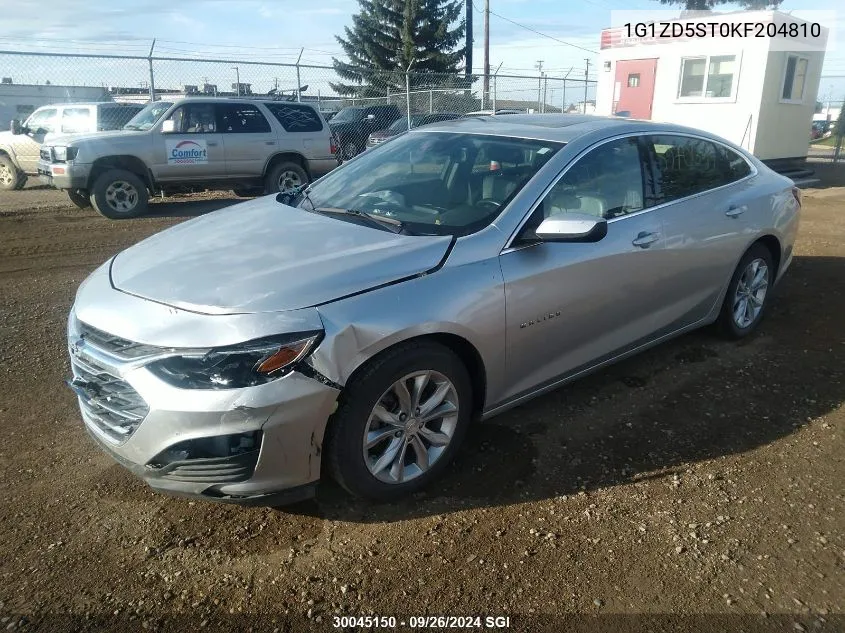 2019 Chevrolet Malibu Lt VIN: 1G1ZD5ST0KF204810 Lot: 30045150