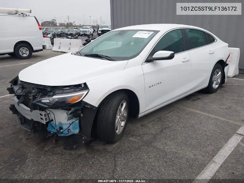 1G1ZC5ST9LF136172 2020 Chevrolet Malibu Fwd 1Fl
