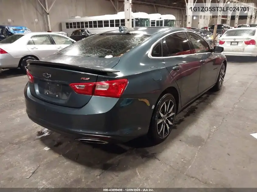 1G1ZG5ST3LF024701 2020 Chevrolet Malibu Fwd Rs