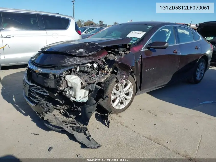 1G1ZD5ST2LF070061 2020 Chevrolet Malibu Fwd Lt