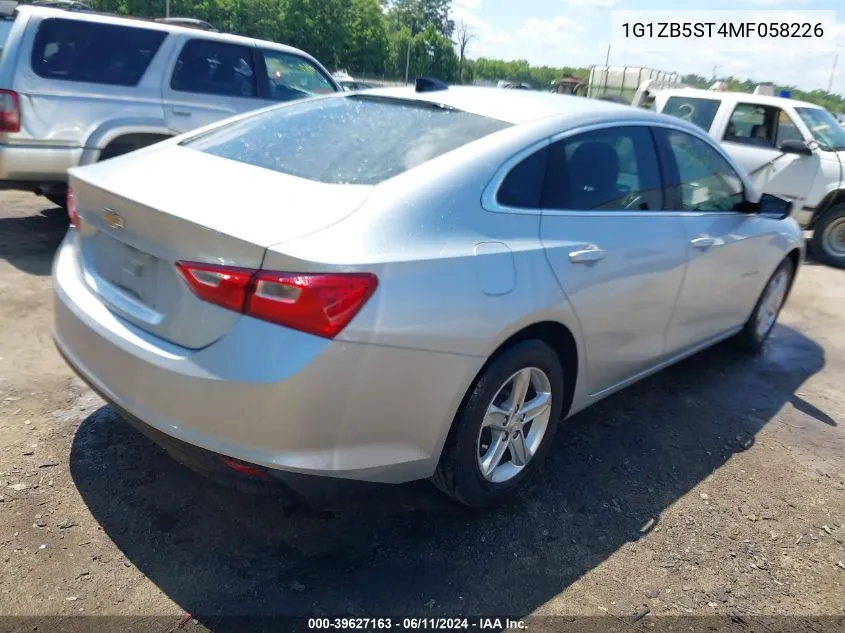 2021 Chevrolet Malibu Fwd Ls VIN: 1G1ZB5ST4MF058226 Lot: 39627163