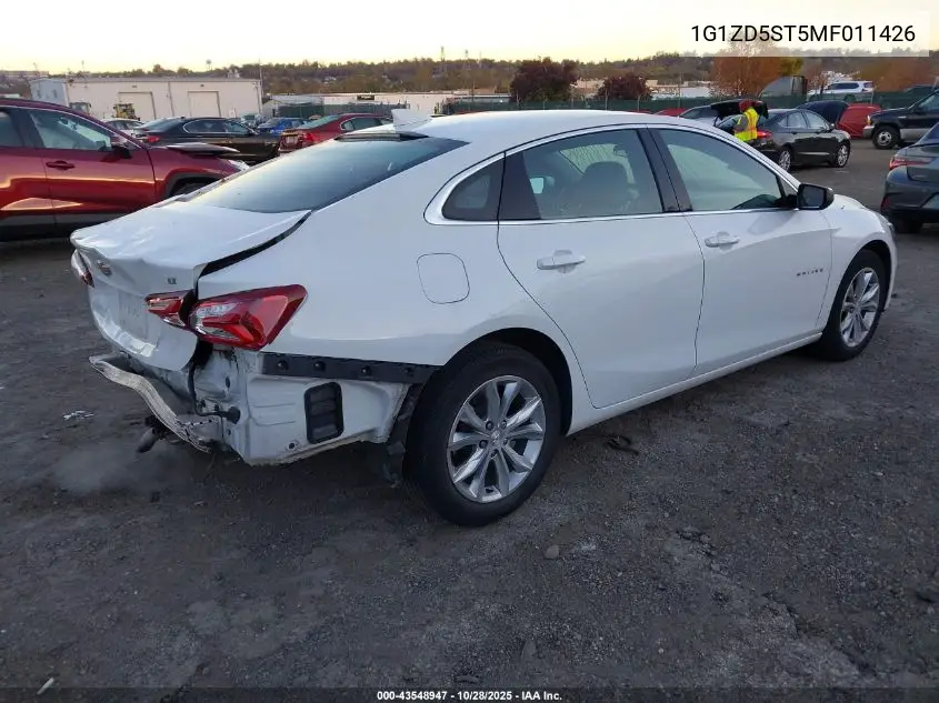 1G1ZD5ST5MF011426 2021 Chevrolet Malibu Fwd Lt