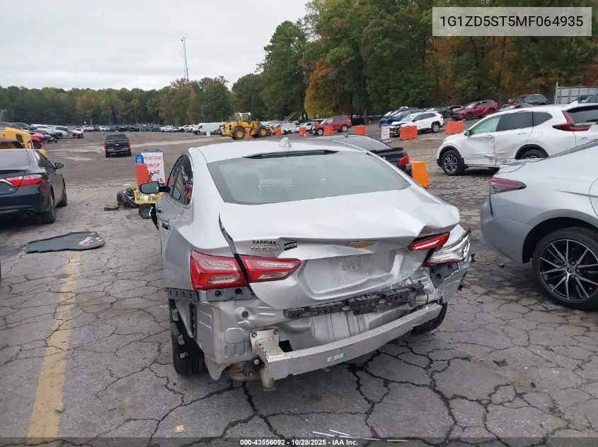 1G1ZD5ST5MF064935 2021 Chevrolet Malibu Fwd Lt