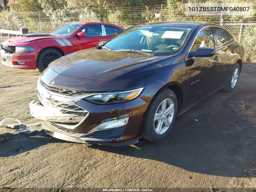1G1ZB5ST0MF040807 2021 Chevrolet Malibu Fwd Ls