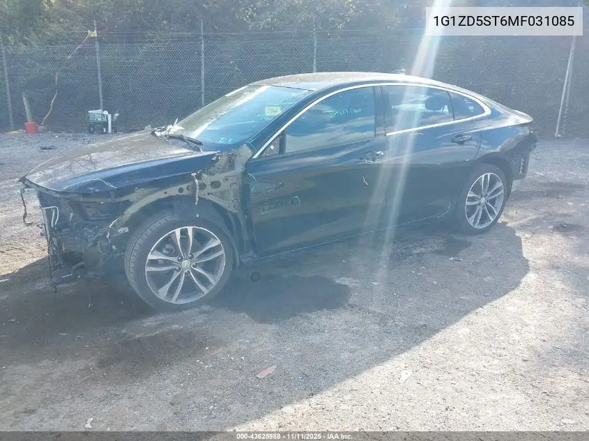 1G1ZD5ST6MF031085 2021 Chevrolet Malibu Fwd Lt