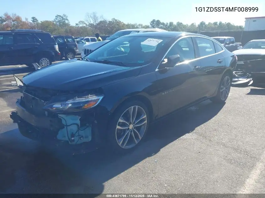 1G1ZD5ST4MF008999 2021 Chevrolet Malibu Fwd Lt