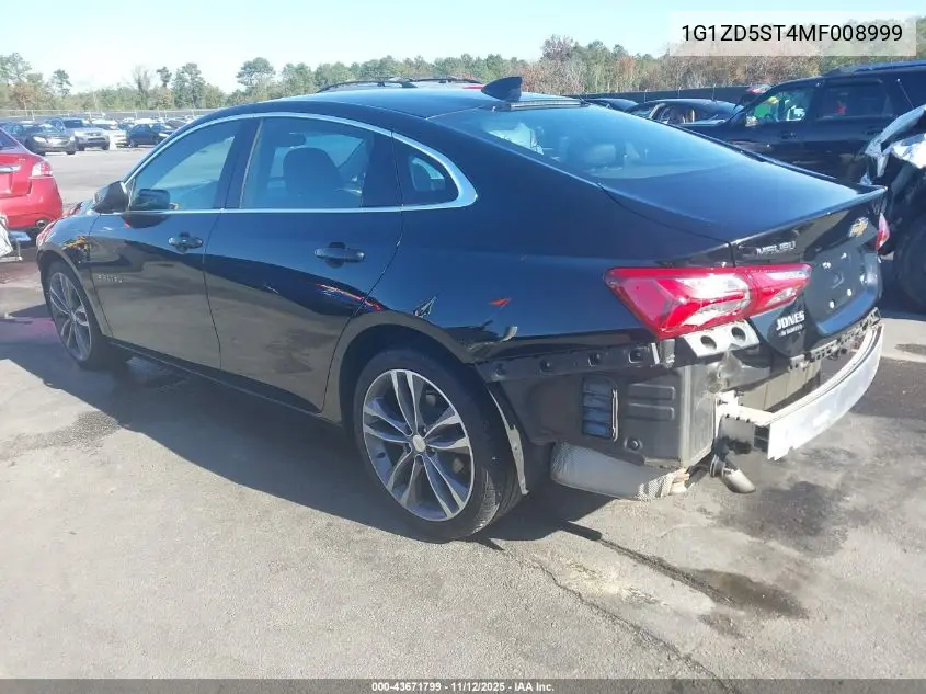 1G1ZD5ST4MF008999 2021 Chevrolet Malibu Fwd Lt