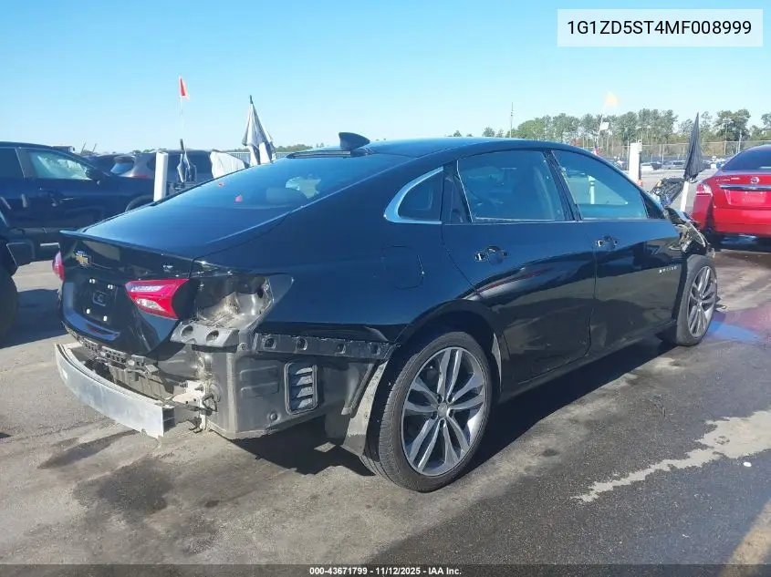 1G1ZD5ST4MF008999 2021 Chevrolet Malibu Fwd Lt