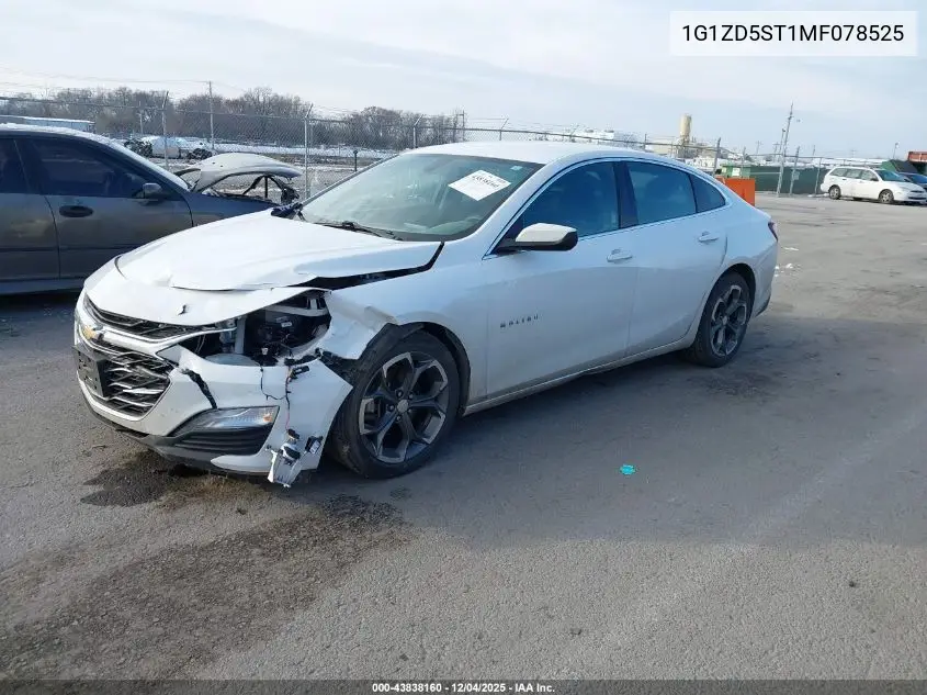 1G1ZD5ST1MF078525 2021 Chevrolet Malibu Fwd Lt