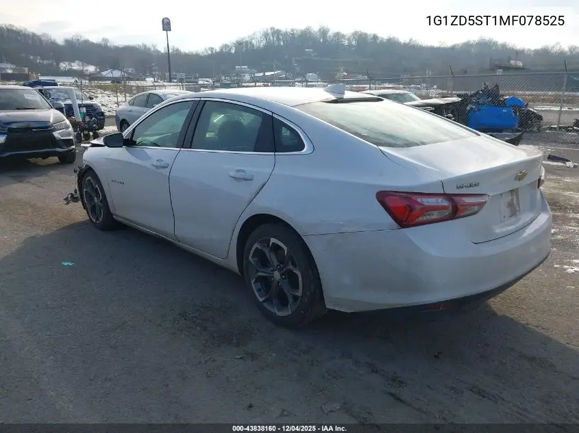 1G1ZD5ST1MF078525 2021 Chevrolet Malibu Fwd Lt