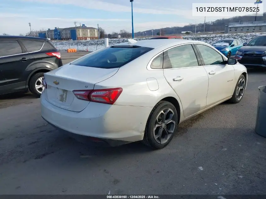 1G1ZD5ST1MF078525 2021 Chevrolet Malibu Fwd Lt